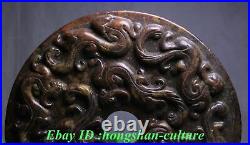 8 Antique Chinese Old Jade Carved Dynasty Animal Dragon Beast Yu Bi Jade Coin