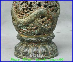 8 Antique Old Chinese Han Dynasty Bronze Ware Dragon Incense Burner Censer