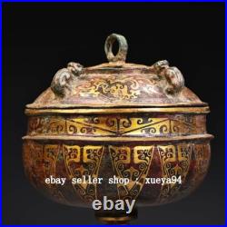 8 Antique Old Dynasty Bronze Ware Gold Dragon Pixiu Beast Incense Burner Censer 8 Antique Old Dynasty Bronze Ware Gold Dragon Pixiu Beast Incense Burner Censer