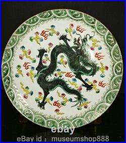 8 Marked Old Chinese Enamel Porcelain Dynasty Palace Dragon Dish Plate