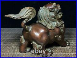 8 Old Chinese Dynasty Bronze Feng Shui Dragon Lion Incense Burner Censer