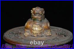 8 Old Chinese Dynasty Tang Sancai Porcelain Dragon Lion Incense Burner Censer