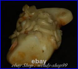 8 Old Chinese White Jade Dynasty Palace Pixiu Dragon Beast Drinking Cup Cann