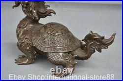 8 Rare Old Chinese Bronze Copper Feng Shui Dragon Turtle Tortoise Lucky Statue