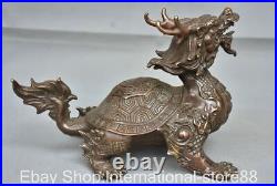 8 Rare Old Chinese Bronze Copper Feng Shui Dragon Turtle Tortoise Lucky Statue