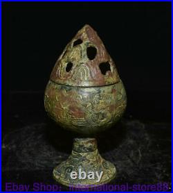 8 Rare Old Chinese Bronze Ware Dynasty Palace Dragon Beast Incense Burner