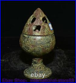 8 Rare Old Chinese Bronze Ware Dynasty Palace Dragon Beast Incense Burner