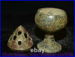 8 Rare Old Chinese Bronze Ware Dynasty Palace Dragon Beast Incense Burner