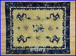 8'x9'8 Antique Chinese Peking Dragon Design Hand Knotted Oriental Rug G29924