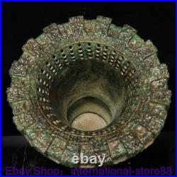9.2 Old Chinese Bronze Ware Dynasty Place Dragon Pixiu Beast Drinking Vessel