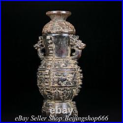 9.2 Old Chinese Hongshan Culture Xiu Jade Carved Dragon Beast Bottle Vase