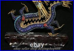 9.6 Marked Chinese Cloisonne Copper Enamel Dynasty Dragon Beast Statue 9.6 Marked Chinese Cloisonne Copper Enamel Dynasty Dragon Beast Statue