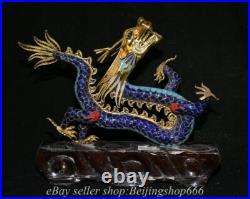 9.6 Marked Chinese Cloisonne Copper Enamel Dynasty Dragon Beast Statue 9.6 Marked Chinese Cloisonne Copper Enamel Dynasty Dragon Beast Statue