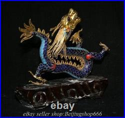 9.6 Marked Chinese Cloisonne Copper Enamel Dynasty Dragon Beast Statue 9.6 Marked Chinese Cloisonne Copper Enamel Dynasty Dragon Beast Statue
