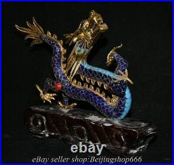 9.6 Marked Chinese Cloisonne Copper Enamel Dynasty Dragon Beast Statue 9.6 Marked Chinese Cloisonne Copper Enamel Dynasty Dragon Beast Statue
