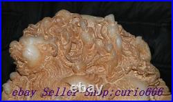 9 Chinese Dynasty Old Jade Carve Dragon Beast Eight Immortals 8 God Statue