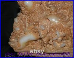 9 Chinese Dynasty Old Jade Carve Dragon Beast Eight Immortals 8 God Statue