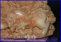 9 Chinese Dynasty Old Jade Carve Dragon Beast Eight Immortals 8 God Statue