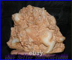 9 Chinese Dynasty Old Jade Carve Dragon Beast Eight Immortals 8 God Statue