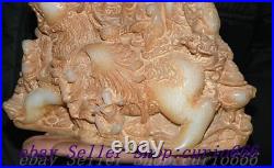 9 Chinese Dynasty Old Jade Carve Dragon Beast Eight Immortals 8 God Statue