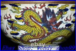 9 Kangxi Marked Old Chinese Wucai Porcelain Dragon Totem Pattern Bowl Bowls