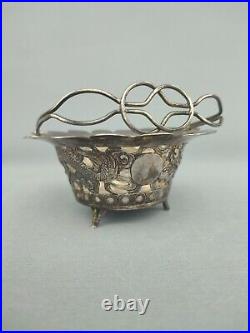 A CHINESE EXPORT SILVER Dragon Reticulated Basket Man Hing, Late 19th Century