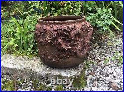 A Fantastic Antique Chinese Dragon Garden Pot Jardiniere Cast In High Relief