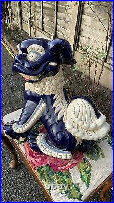 A Fantastic Vintage Pair Of Chinese Foo Dogs Dragons (C1)
