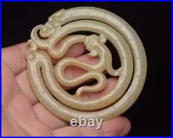 A Fine Collection of Chinese Antique Jades Choi White Jade Dragon Han Dynasty