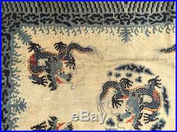 A Marvelous Antique Art Deco Chinese Rug Dragon Pattern