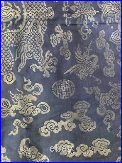 A Rare Antique Chinese Imperial Silk Brocade Five Claws Dragon Qing Dynasty
