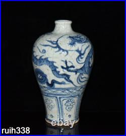 A pair Chinese Yuan dynasty Blue and white Dragon pattern Porcelain vase