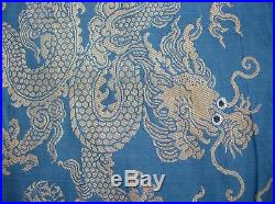 An Antique Chinese Silk Embroidered Dragon Panel