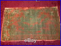 ANTIQUE 17th/ 18th c MING/ QIING CHINESE VOIDED VELVET PANEL DRAGON EMBROIDERED
