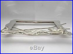 ANTIQUE CHINESE EXPORT SOLID SILVER PHOTO FRAME, PICTURE, FRAME, DRAGON, c1890