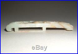 ANTIQUE CHINESE JADE DRAGON SCABBARD SLIDE SWORD FITTING QING 19TH CENTURY. NR