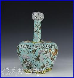 Antique Chinese Porcelain Bulb Vase W Dragons And Lotus
