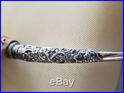 ANTIQUE CHINESE SILVER DRAGON HEAD PIPE O-PIUM smoking pipe