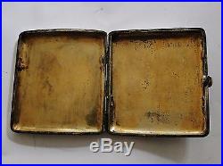 Antique Deeply Chased Chinese Export Silver Cigarette Case Dragon Signed 1900