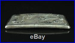 ANTIQUE HALLMARKED CHINESE EXPORT STERLING SILVER DRAGON CIGARETTE BOX CASE