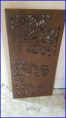 Antique Japanese Chinese Wood Solid Pierced Hand Carved Panel, Dragon People