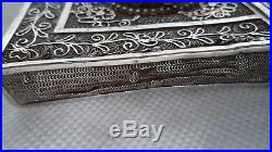 ANTIQUE c1900 CHINESE STERLING / SOLID SILVER FILIGREE DRAGON CARD CASE