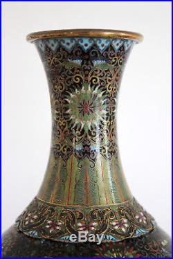 An Authentic Very Rare Antique 19th C Chinese Cloisonné Revolving Dragon Vase