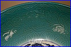 An Estate Chinese Blue-coding Massive Dragon-decorating Porcelain Bowl. Height