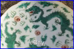 An antique Chinese Dragon saucer in famille verte #4