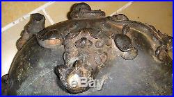 Ancient Antique Chinese Museum Grade Huge! Bronze Censer Incense Burner Dragons