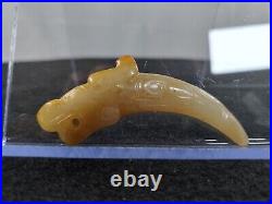 Ancient Chinese Jade Rare Fine Western Zhou Hetian Jade Dragon Xi