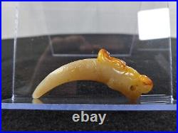 Ancient Chinese Jade Rare Fine Western Zhou Hetian Jade Dragon Xi