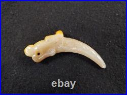 Ancient Chinese Jade Rare Fine Western Zhou Hetian Jade Dragon Xi