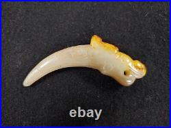 Ancient Chinese Jade Rare Fine Western Zhou Hetian Jade Dragon Xi